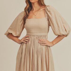 MABLE 3/4 SLV FIT & FLARE MINI DRESS